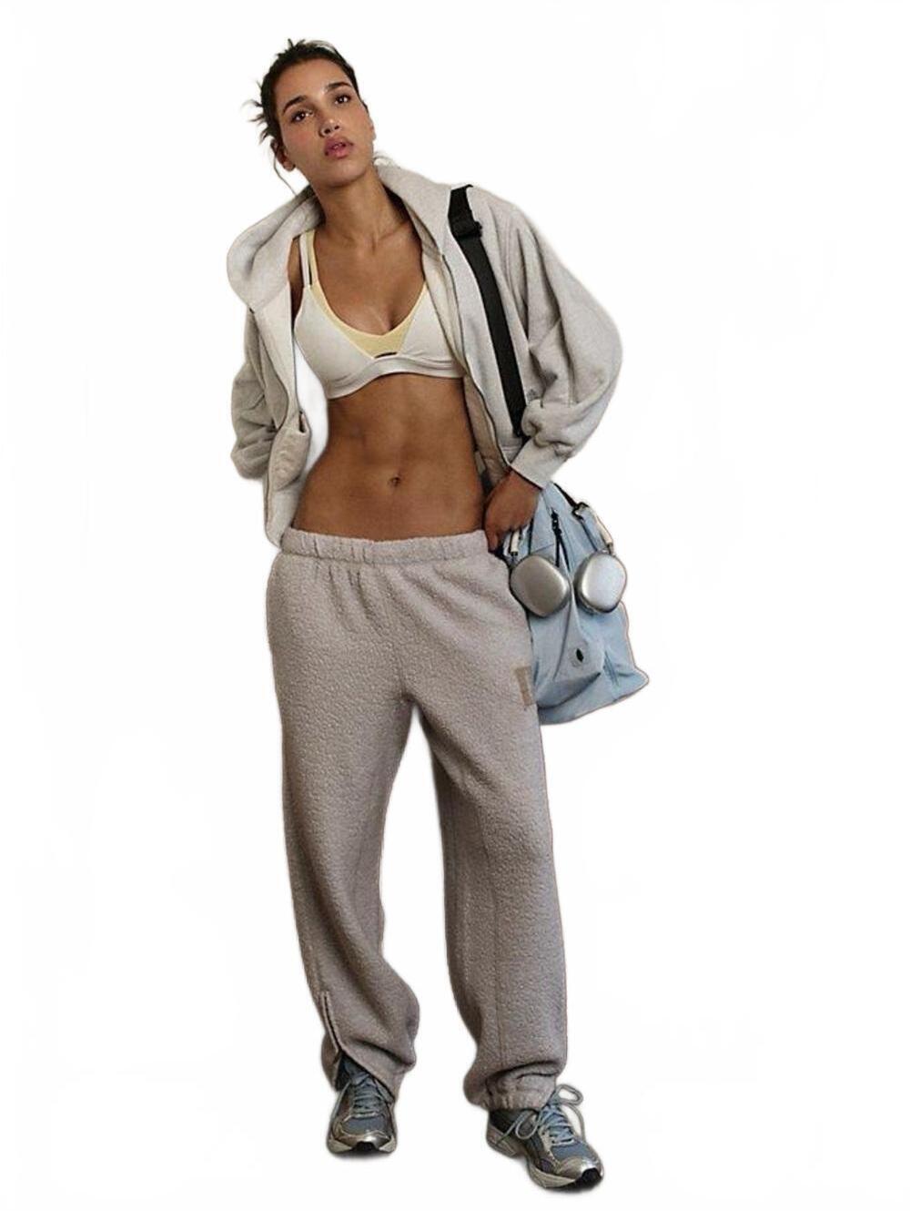 FREE PEOPLE Highlands Wool Joggers in Oatmeal Heather NWT $228 Size S #1360